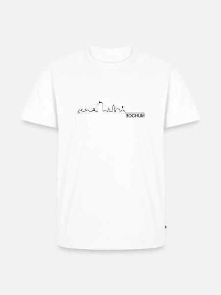 Skyline Bochum Linie - Männer Premium Bio T-Shirt - Weiß