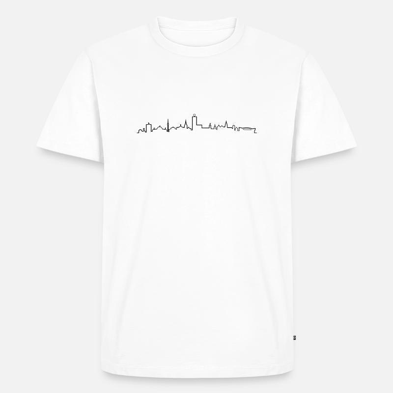 Skyline Stuttgart - Männer Premium Bio T-Shirt - Weiß