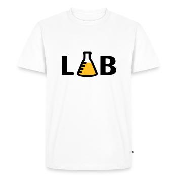 LAB (2c) - Men's Premium Organic T-Shirt - white - Front - Nico (187cm)
