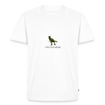 Papasaurus - Männer Premium Bio T-Shirt - Weiß - Vorne - Nico (187cm)
