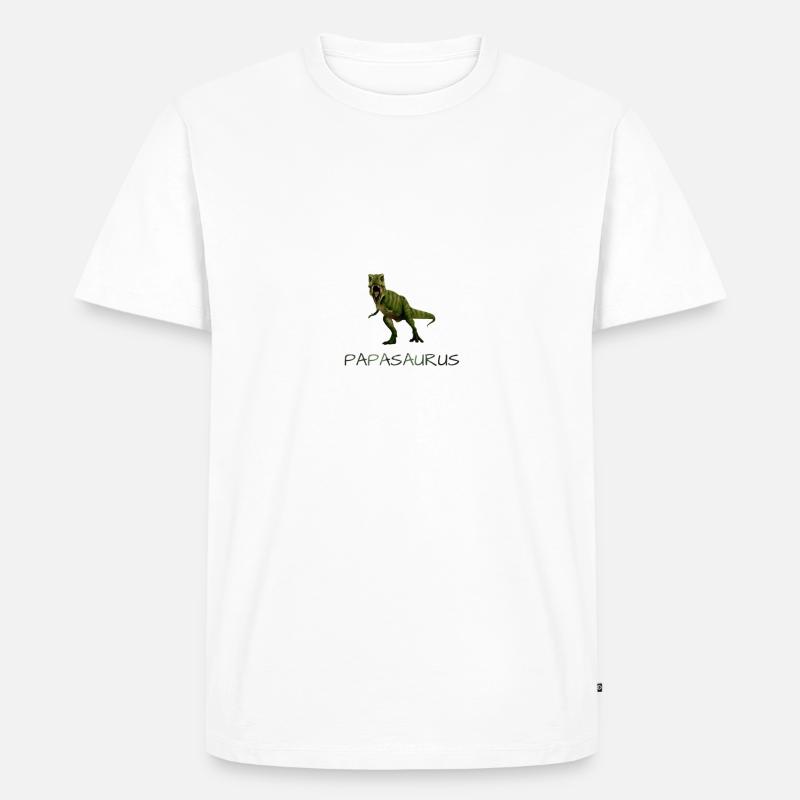Papasaurus - Männer Premium Bio T-Shirt - Weiß