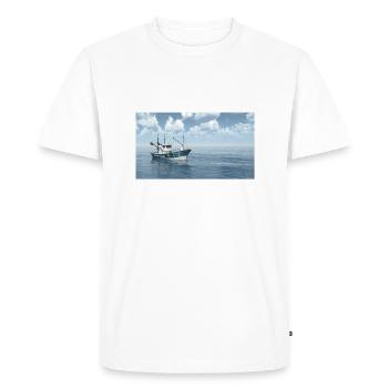 Un chalutier en pleine mer - T-shirt Premium bio Homme - blanc - Devant - Nico (187cm)