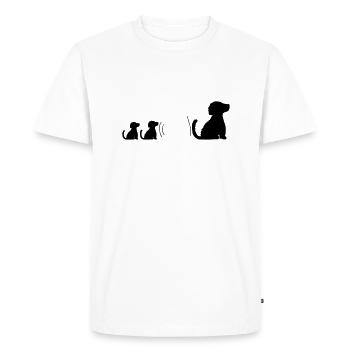 Chiens assis bien élevés en famille - T-shirt Premium bio Homme - blanc - Devant - Nico (187cm)