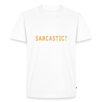 Moi et sarcastique, jamais - T-shirt - T-shirt Premium bio Homme - blanc - Devant - Nico (187cm)