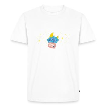 Dream beautiful - Moon - Sleep - Drawing - Men's Premium Organic T-Shirt - white - Front - Nico (187cm)
