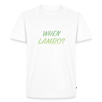 WHEN LAMBO GREEN - Men's Premium Organic T-Shirt - white - Front - Nico (187cm)