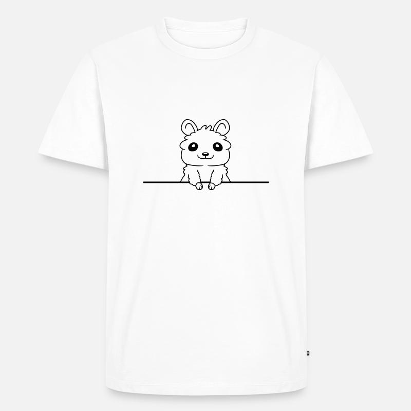 Hinter Mauer Hamster lustig - Männer Premium Bio T-Shirt - Weiß