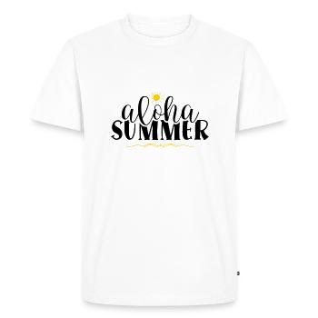 Aloha Summer - Men's Premium Organic T-Shirt - white - Front - Nico (187cm)