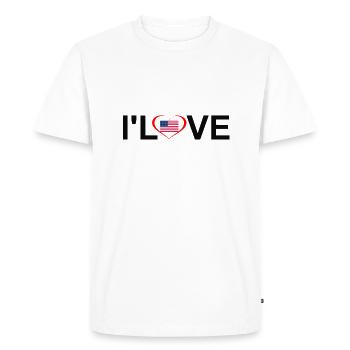 LOVE USA - T-shirt Premium bio Homme - blanc - Devant - Nico (187cm)