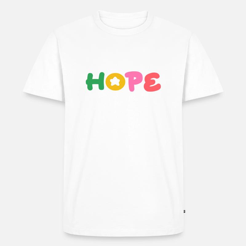 Hoffnung positives Denken - Männer Premium Bio T-Shirt - Weiß
