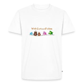 WebCartoonFolies - T-shirt Premium bio Homme - blanc - Devant - Nico (187cm)