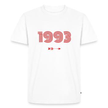 Né en 1993 - T-shirt Premium bio Homme - blanc - Devant - Nico (187cm)