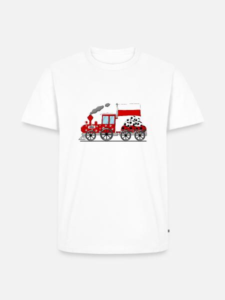 Polen Flagge Fußball Eisenbahn - Männer Premium Bio T-Shirt - Weiß