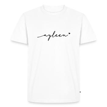 Nom cursif d’Ayleen - T-shirt Premium bio Homme - blanc - Devant - Nico (187cm)