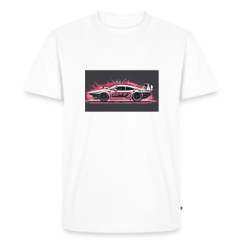 Voiture de course Splash - T-shirt Premium bio Homme - blanc - Devant - Nico (187cm)