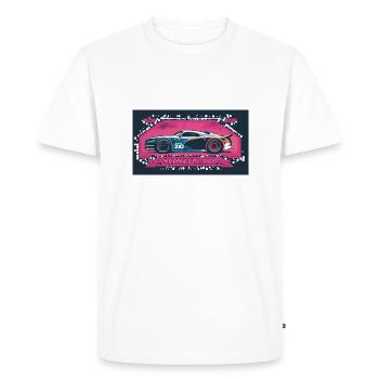 Vie nocturne Voiture de course Bleu - T-shirt Premium bio Homme - blanc - Devant - Nico (187cm)