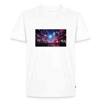 Lieu bondé à l’heure de pointe de Tokyo - T-shirt Premium bio Homme - blanc - Devant - Nico (187cm)