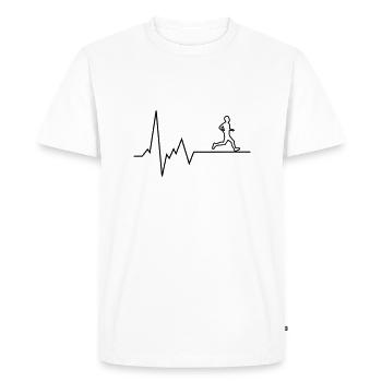 Coureur de battements de cœur - T-shirt Premium bio Homme - blanc - Devant - Nico (187cm)