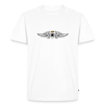 Seraphim Angel Design Eyes and Wings - Men's Premium Organic T-Shirt - white - Front - Nico (187cm)