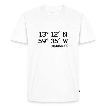 Barbados Coordinates - Koordinaten - West Indies - Men's Premium Organic T-Shirt - white - Front - Nico (187cm)