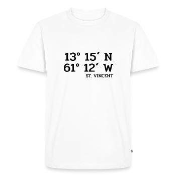 Coordonnées Saint-Vincent - Koordinaten West Indies - T-shirt Premium bio Homme - blanc - Devant - Nico (187cm)