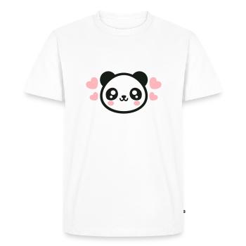 Visage de panda aimant : cœurs adorables - T-shirt Premium bio Homme - blanc - Devant - Nico (187cm)