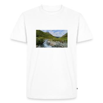 Panorama de paysage de montagne avec rivière - T-shirt Premium bio Homme - blanc - Devant - Nico (187cm)