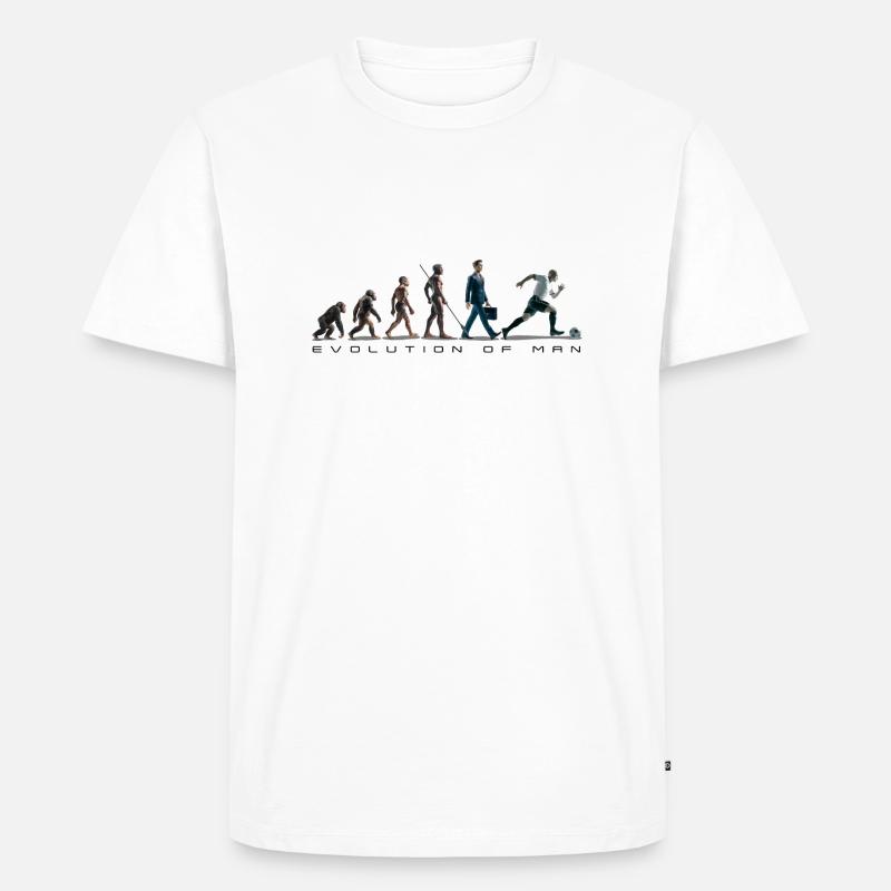 Evolution Fussball Zeichenfläche 1 Kopie - Männer Premium Bio T-Shirt - Weiß