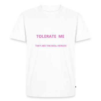 DES PERSONNES QUI ME TOLÈRENT AU QUOTIDIEN - T-shirt Premium bio Homme - blanc - Devant - Nico (187cm)