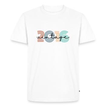 2016 vintage rétro - T-shirt Premium bio Homme - blanc - Devant - Nico (187cm)