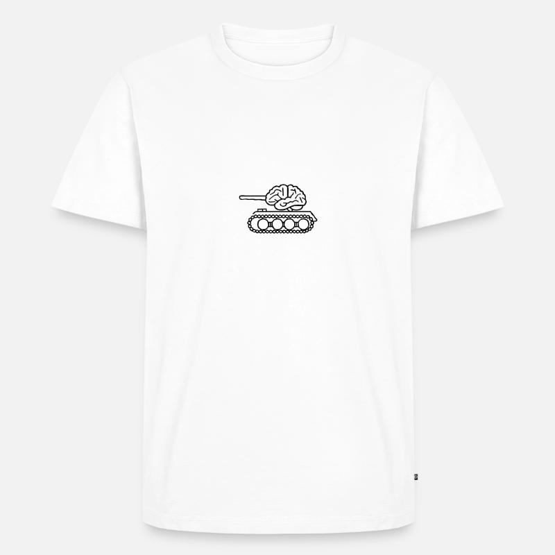 Denkpanzer - Männer Premium Bio T-Shirt - Weiß
