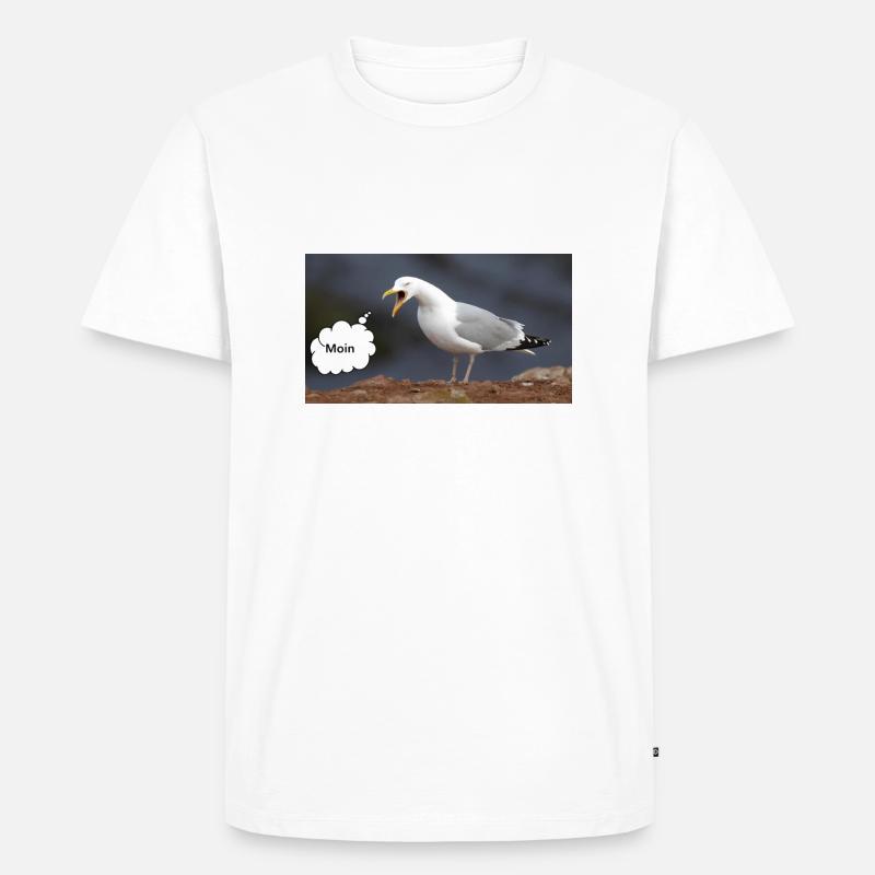 Moin Möwe - Männer Premium Bio T-Shirt - Weiß