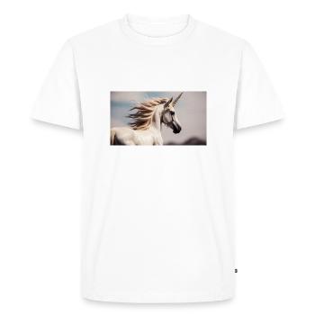 Unicorn - Men's Premium Organic T-Shirt - white - Front - Nico (187cm)