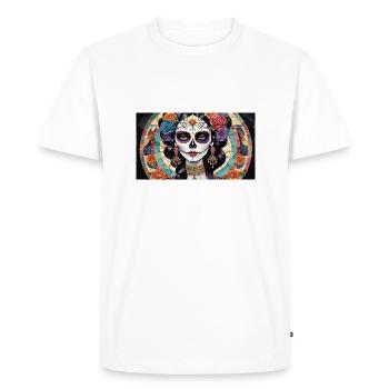 LA CATRINA DELUXE - T-shirt Premium bio Homme - blanc - Devant - Nico (187cm)