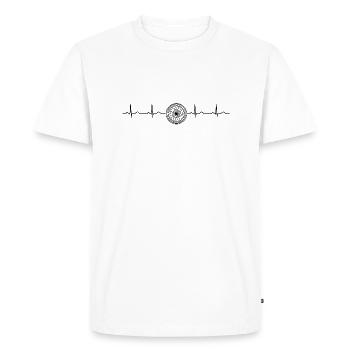 Herzschlag RS Réglage de la jante Kult Mehrteiler Racing - T-shirt Premium bio Homme - blanc - Devant - Nico (187cm)