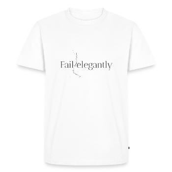 Échouer avec le style – ironie minimale et acérée - T-shirt Premium bio Homme - blanc - Devant - Nico (187cm)
