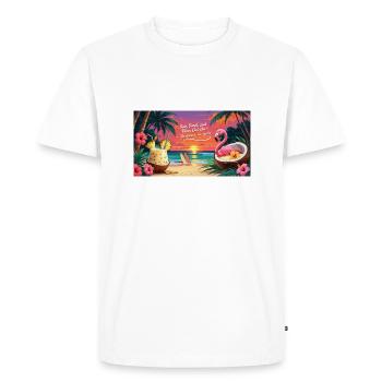 piña colada drink hawaii design - Men's Premium Organic T-Shirt - white - Front - Nico (187cm)