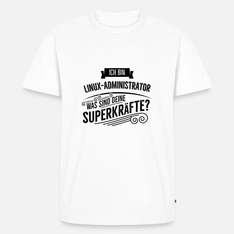 Linux Administrator - Männer Premium Bio T-Shirt - Weiß