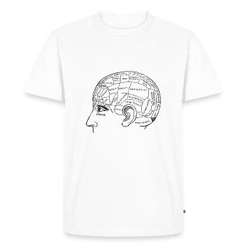 Tête avec la pensée, le cerveau - T-shirt Premium bio Homme - blanc - Devant - Nico (187cm)