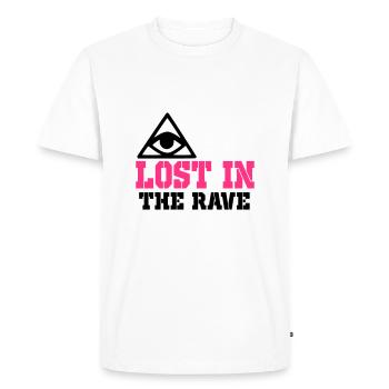 perdu dans la rave - T-shirt Premium bio Homme - blanc - Devant - Nico (187cm)