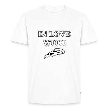 pizza piece - Men's Premium Organic T-Shirt - white - Front - Nico (187cm)
