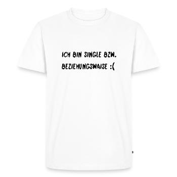 Je suis célibataire ou parent orphelin - T-shirt Premium bio Homme - blanc - Devant - Nico (187cm)