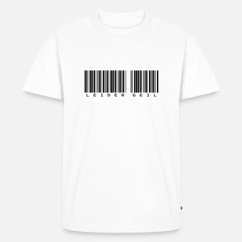 Leider Geil Barcode - Männer Premium Bio T-Shirt - Weiß