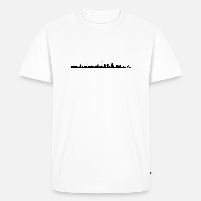 Skyline - Gelsenkirchen - Männer Premium Bio T-Shirt - Weiß