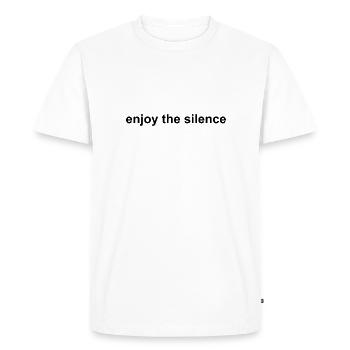 profiter du silence - profiter du silence - T-shirt Premium bio Homme - blanc - Devant - Nico (187cm)