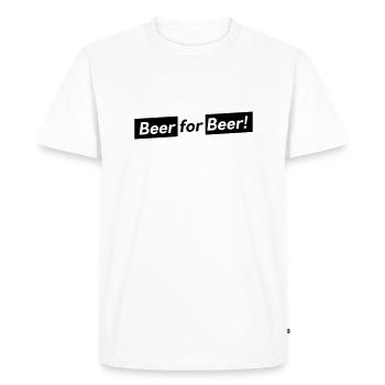 Bière pour bière !! - T-shirt Premium bio Homme - blanc - Devant - Nico (187cm)