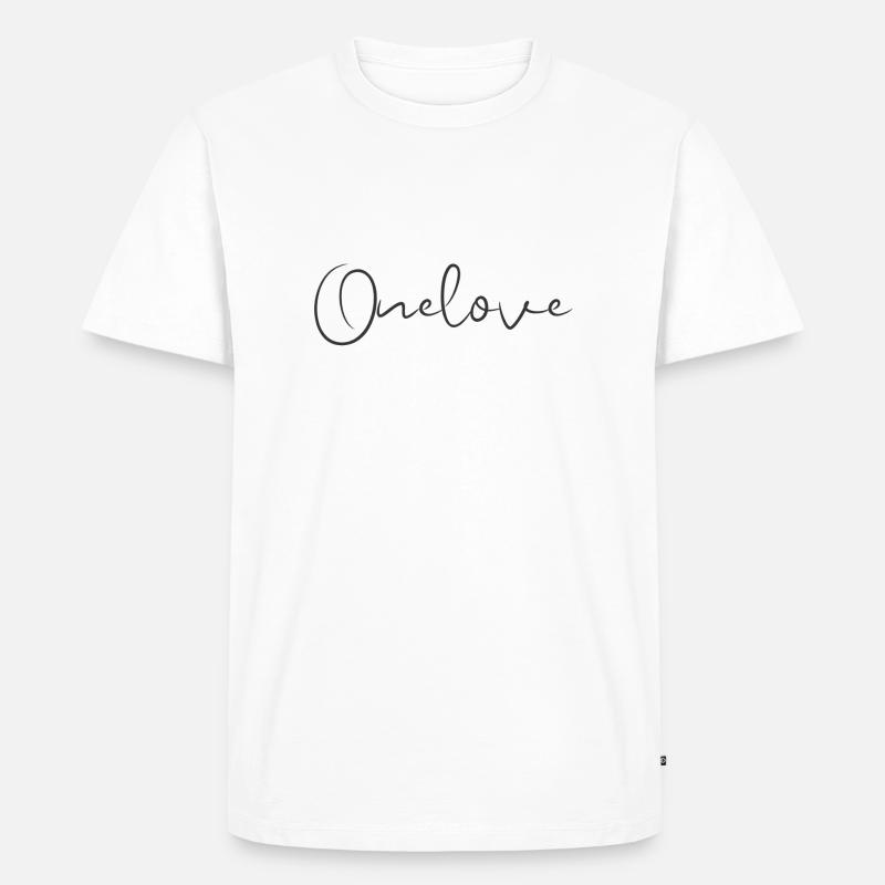 OneLove Grey - Männer Premium Bio T-Shirt - Weiß