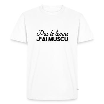 Muscu - T-shirt Premium bio Homme - blanc - Devant - Nico (187cm)