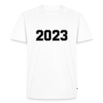 2023 - Men's Premium Organic T-Shirt - white - Front - Nico (187cm)