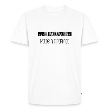 Woodworker Happy Job - Men's Premium Organic T-Shirt - white - Front - Nico (187cm)